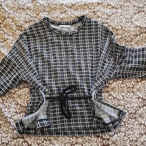 Zara Monochrome Textured Knit Top